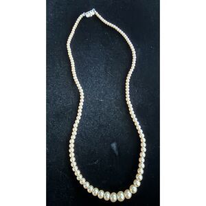 VTG Faux Pearl Necklace Graduated Strand Ivory CreamMinimalist Bridal Jewelry